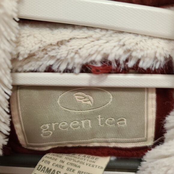 Green Tea Womens Hoodie Red Size Large Cotton Shell Polyester Lining Long Sleeve - Picture 5 of 12